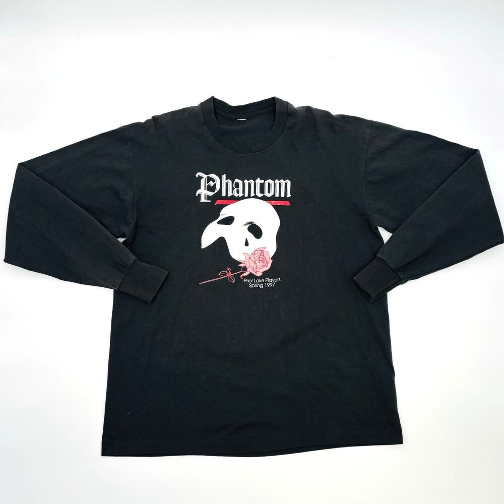 Vintage 90s Phantom Of The Opera T Shirt Xl Long Sleeve Men’s Black 1997